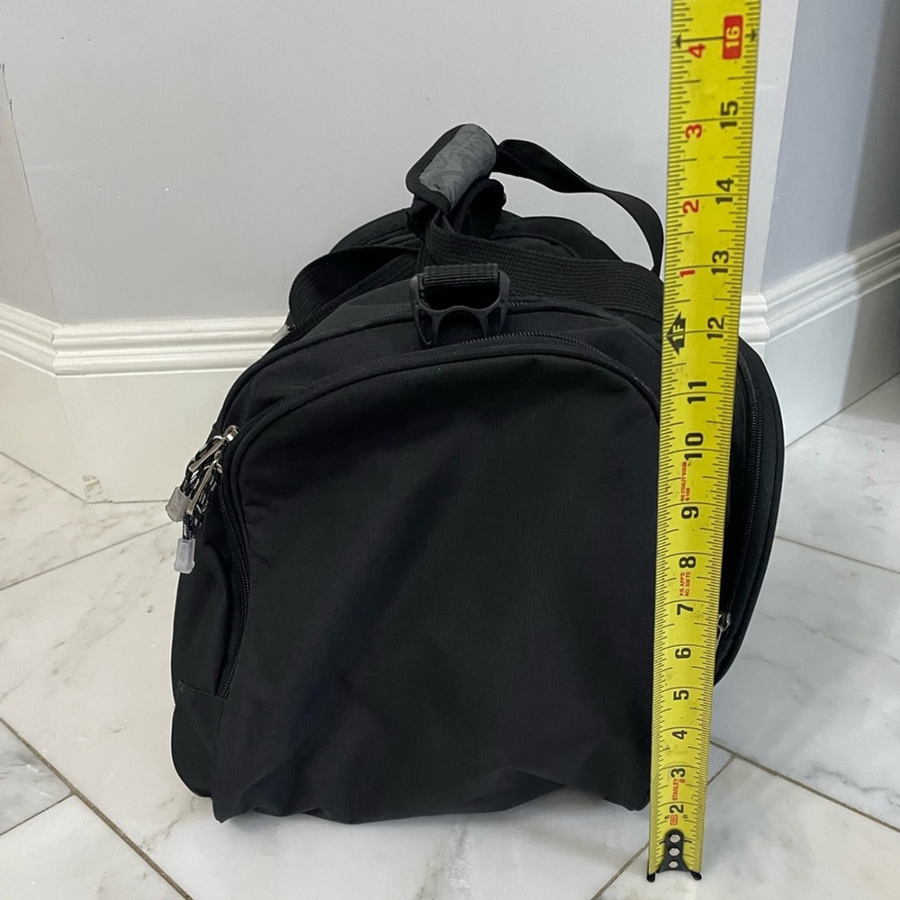 Calpak black canvas multi-pocket dual strap duffel bag travel luggage gym - Picture 8 of 11